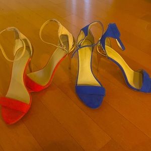 “Bundle deal” orange and royal blue Zara strap sandals